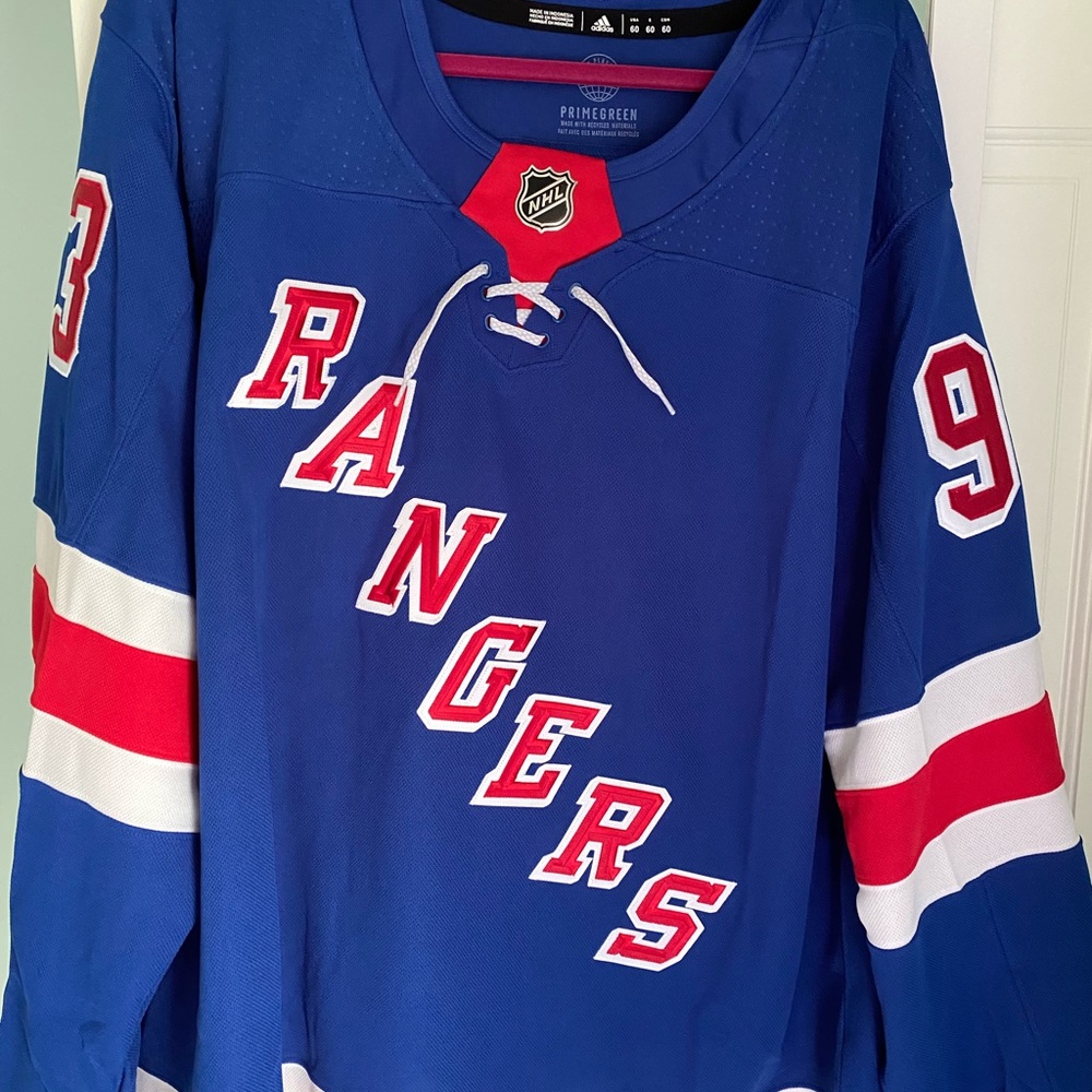 OFFICAL Rangers home game jersey, Mika Zibanejad